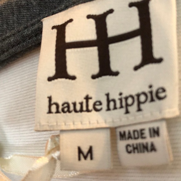 Haute Hippie, NWT, Draped Low-Back Gray Graphite Mini Dress, Size Medium - Picture 5 of 6